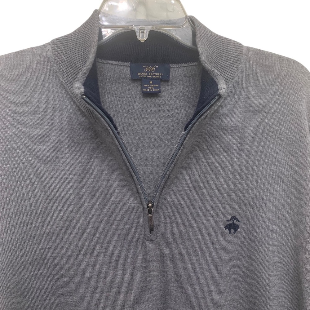 Brooks Brothers 100% Wool Quarter Zip Pullover Sweater, Size M